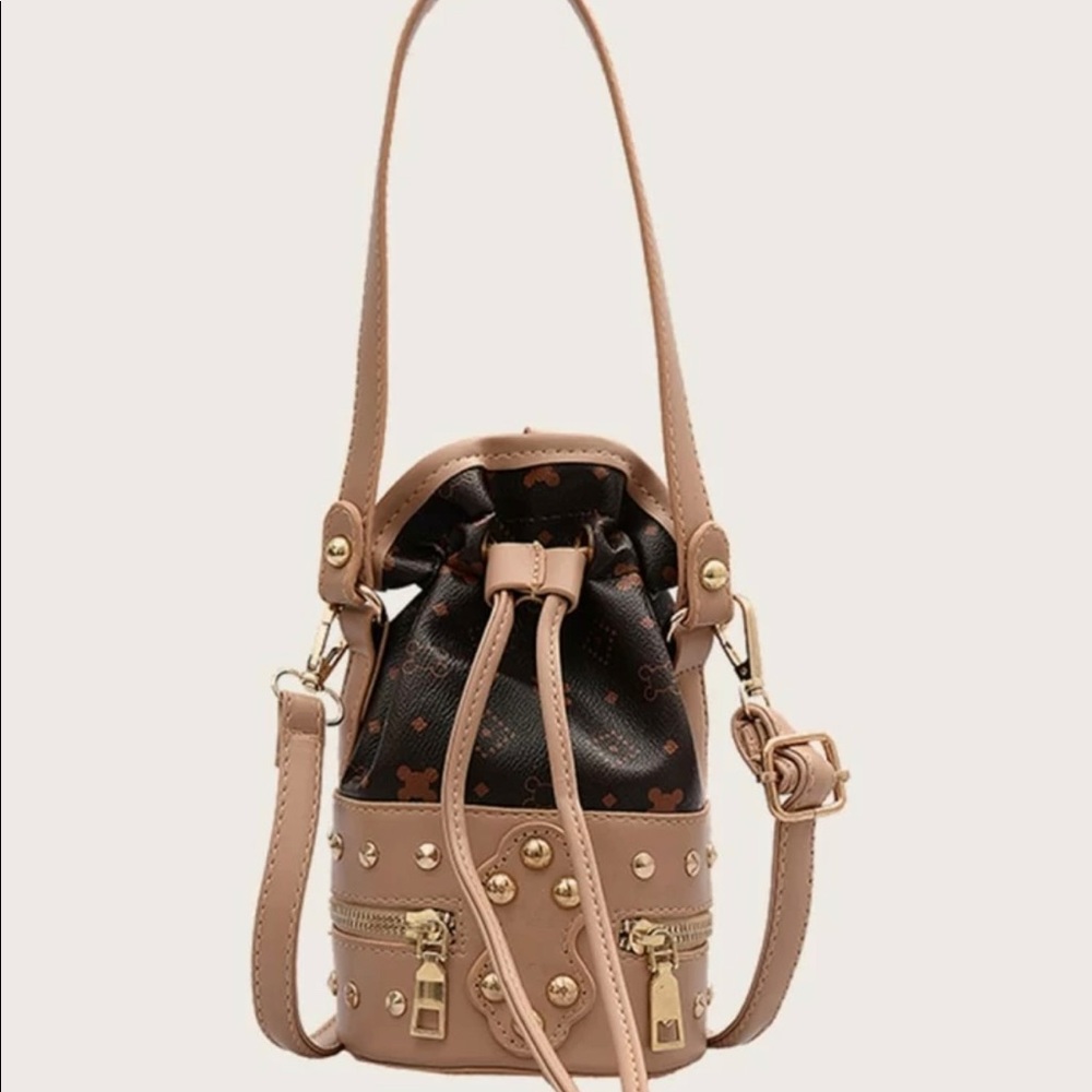 Brown Drawstring Crossbody